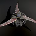 Industrial Equipment With Mechanical Geometric Design Gray Metallic Body And Bladed Components