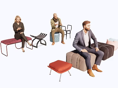 Various Stylish Stool Designs With Different Styles For Home And Office Seating 3d model