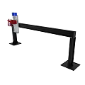 Mechanical Support Structure With Black Beam Red White And Blue Components 3d model