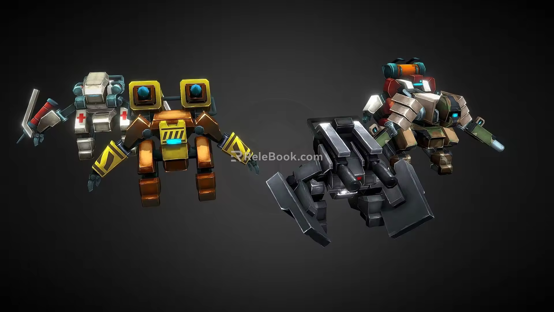Sci-fi animated space robot 3d model