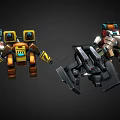 Sci-fi animated space robot 3d model