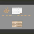 Landscape Construction Materials Display With Bricks Wood Planks And Warning Signs