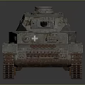 Vintage Military Armored Tank With Heavy Duty Tracks And Steel Hull