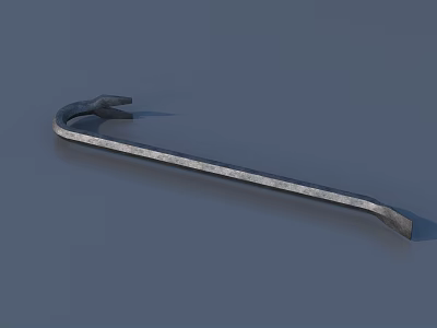 Heavy Duty Steel Crowbar Hardware Tool For Construction And Demolition Work 3d model
