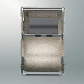 Two Modern Fabric Lounge Chairs With Metal Frame For Indoor Use