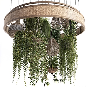 Modern chandelier green plant chandelier 3d model