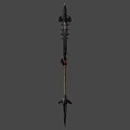 Mythical Dragon Wing Weapon With Glowing Spike Black Metal And Fiery Red Lava Texture