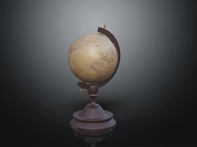 Vintage Globe Decorative Furniture With Classic Design And Sturdy Base For Home Decor 3d model