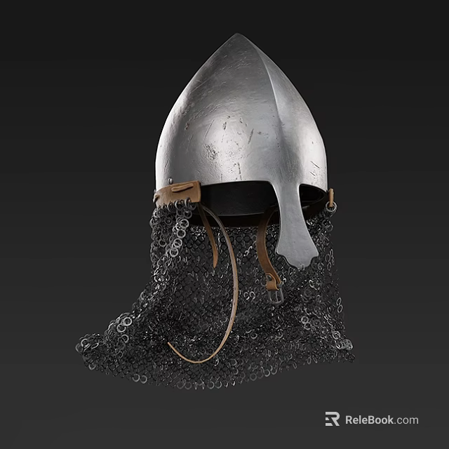 Medieval Style Leather Chainmail Clothing With Silver Metal And Brown Straps Details 3d model 