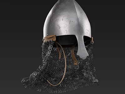 Medieval Style Leather Chainmail Clothing With Silver Metal And Brown Straps Details 3d model