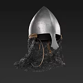 Medieval Style Leather Chainmail Clothing With Silver Metal And Brown Straps Details