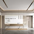 Modern Front Office Front Desk 3d model