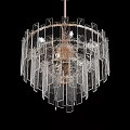 Modern Transparent Glass Chandelier With Hanging Sleek Design And Crystal Like Appeal
