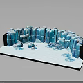 3D Ice Cave Structure With Blue Ice Blocks Icicles And Snowy Ground 3d model