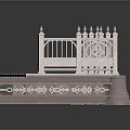 Modern Rectangular Platform Furniture With White Railing And Lattice Floor Design