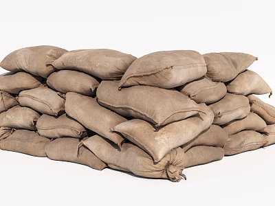 Stacked Pile of Brown Sandbags as Sports Equipment for Training Exercises 3d model