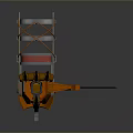 Orange Green Robotic Claw With Sharp Metal Talons And Mechanical Joints