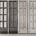 CCD hotel screen partition combination water pattern glass screen door panel 3d model