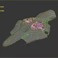 Space and Aerospace 3D Model White Spaceship With Wing Like Structures And Central Circular Design