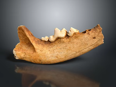 Highly Detailed Game Movie Character Skeleton Jawbone Featuring Sharp Teeth Structure 3d model