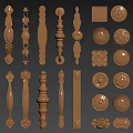 Golden Door Handles With Various Decorative Designs And Styles For Home Use