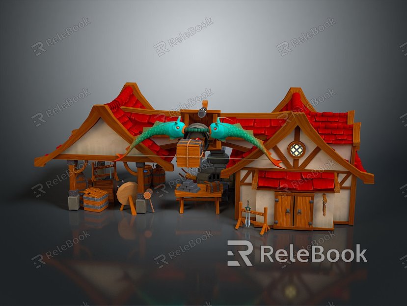 Blacksmith Blacksmith's Shop Forging Blacksmith's Shop Forging Cartoon Blacksmith model