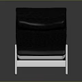 Modern Chaise Lounge With Dark Fabric Upholstery Adjustable Footrest And Metal Frame
