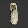White Sneakers With Yellow Sole Light Brown Laces And Minimal Casual Design