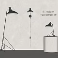 &Tradition Tipod Floor Lamp With Modern Black Metal Stand And Minimalist Design