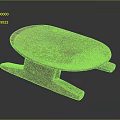 Rustic Wooden Oval Tray With Crossed Leg Support On Black Background