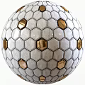 Modern Hexagonal Floor Tiles With Gold Accents And Patterned Design For Interior Decor 3d model