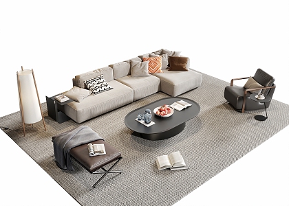 Sofa Coffee Table Combination Sofa Living Room Sofa Coffee Table Coffee Table 3d model