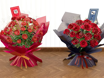 Modern bouquet combination bouquet ornaments flowers roses birthday bouquet flowers flowers 3d model