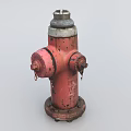 Red Old Style Fire Hydrant With Dual Outlet Valves And Top Cap 3d model