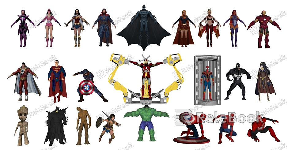 Modern Game Characters Marvel Heroes Avengers Characters model