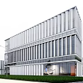 Modern Industrial Factory Building Multi-storey Factory Building Modern Factory Building Square Factory Building Multi-storey Office 3d model