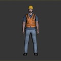 Worker European worker mechanic builder repairman miner digger modern figure 3d model