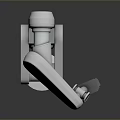 White Jointed Robotic Arm Character As 3D Model For Sci Fi Game And Movie Scenes