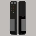 Smart Door Lock With Digital Keypad Fingerprint Scanner Black And Silver Finish
