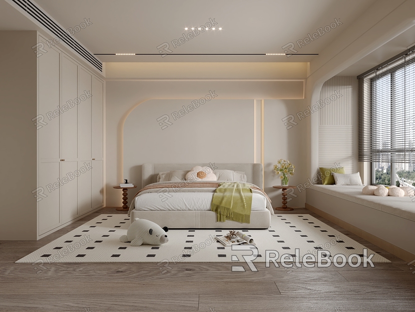 Modern Cream Style Bedroom model