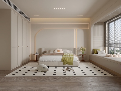 Modern Cream Style Bedroom 3d model