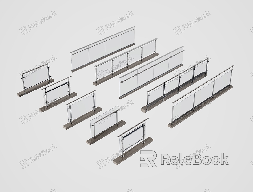 Modern Railing Glass Fence Glass Railing Glass Guardrail Guardrail Railing Fence model