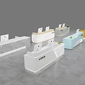 Modern Reception Desks With Various Colors And Stylish Contemporary Designs 3d model