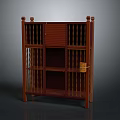 Wooden Storage Cabinet With Grille Doors Open Shelves Wooden Legs And Decorative Accent