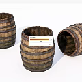 Decorative Ornament Set with Wooden Barrels Rustic Vintage Design for Home Decor