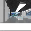 Futuristic Tech Control Room Interior With Starry Ceiling Large Screen And Interface 3d model