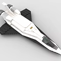 Building Blocks Space Shuttle Model Featuring White Black Streamlined Design And Cockpit 3d model