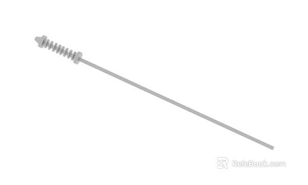 Long Metal Rod With Spiral Head For Industrial Mechanical Use 3d model 