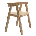 Wooden Kids Chair With Simple Design And Yellow Decorative Dots For Toddlers