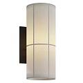 Modern Minimalist Chandelier With White Fabric Shade Gray Lines And Black Base